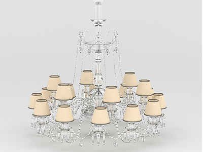 豪华客厅水晶吊灯模型3d模型