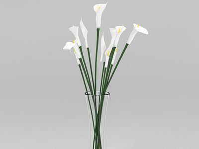 3d室内装饰鲜花花瓶免费模型