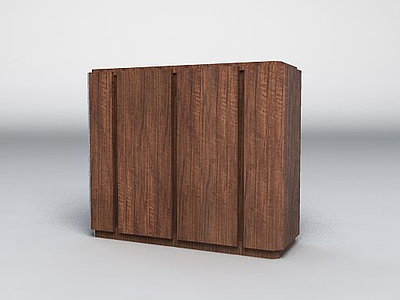 现代实木鞋柜3d模型