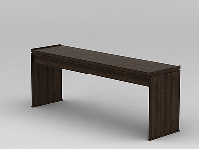 实木长板凳模型3d模型