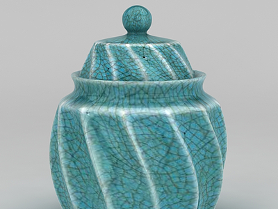 裂纹陶瓷罐模型3d模型