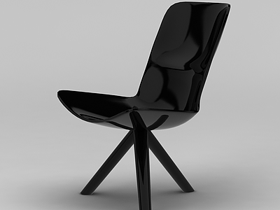 时尚黑色休闲单椅模型