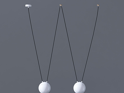 现代W型吊灯模型