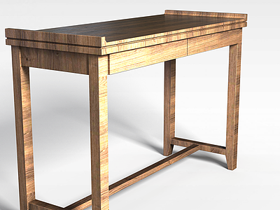 3d中式原木桌案模型
