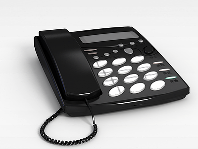 3d黑色电话机模型
