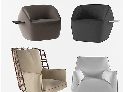 3d现代舒适休闲室内椅模型