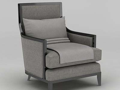 中式灰色简约沙发椅模型3d模型
