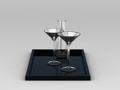 鸡尾酒杯模型3d模型