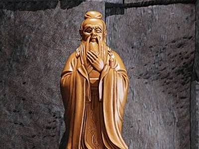 3d中式孔子雕像雕塑饰品模型