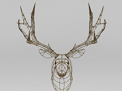 线条鹿头墙饰模型3d模型