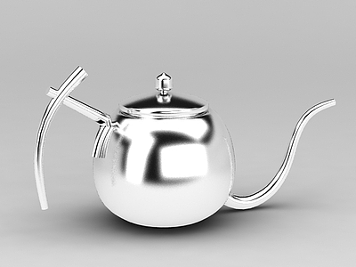 3d创意不锈钢茶壶免费模型