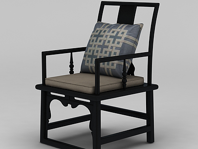 新中式实木圈椅模型3d模型