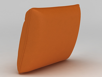 3d橘色沙发抱枕模型