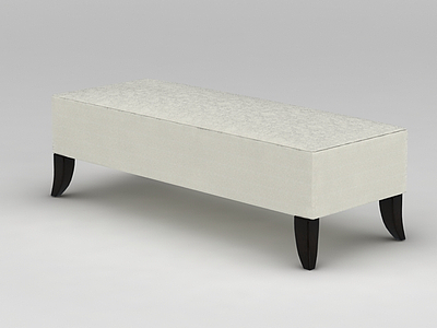 3d现代米色床尾凳免费模型