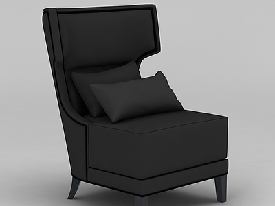3d黑色布艺休闲单人沙发免费模型