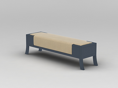 室内长沙发凳模型3d模型