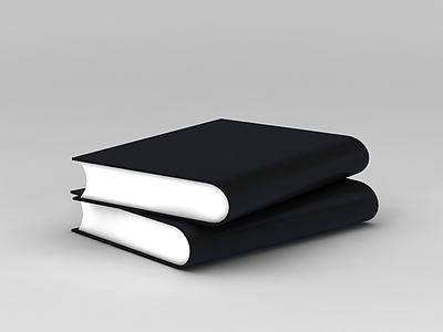 3d黑色封皮书籍免费模型