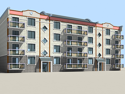 精品公寓楼模型3d模型