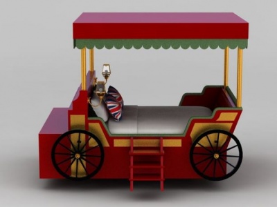 3d古典汽车儿童床模型