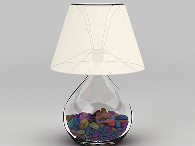 现代精美玻璃台灯模型3d模型