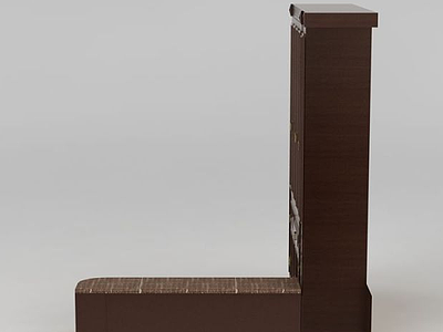 3d中式风格实木鞋柜模型