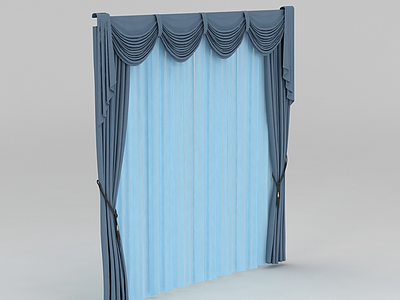 地中海风格窗帘模型3d模型