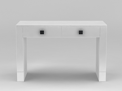 简约白色桌子模型3d模型