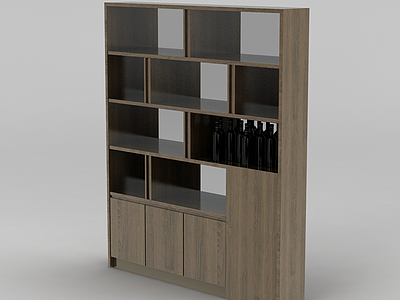 3d实木酒柜免费模型