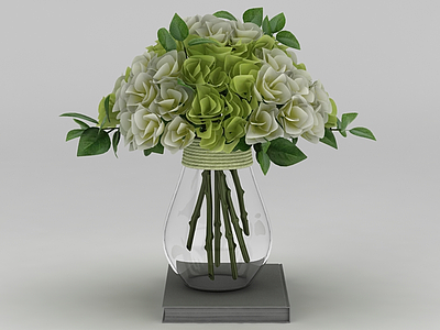 3d室内装饰花卉花瓶免费模型