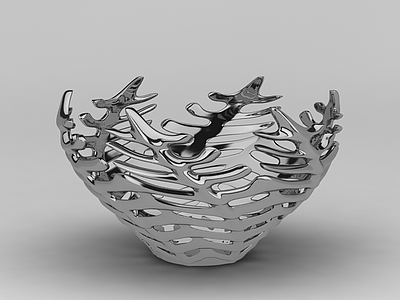 创意鱼骨花瓶模型3d模型