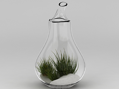 玻璃花瓶装饰品模型
