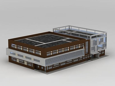 3d活动中心建筑模型