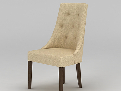 美式麻布餐椅模型3d模型
