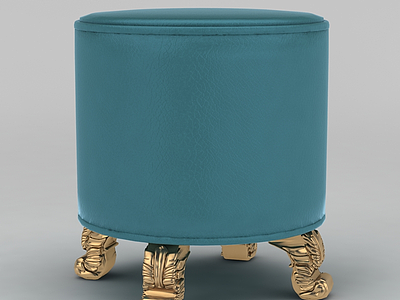 蓝色沙发凳模型3d模型