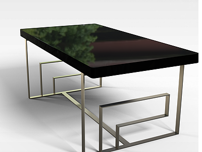 简约书房桌子模型3d模型