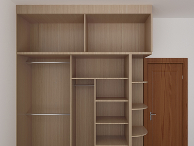 卧室实木整体衣柜3d模型