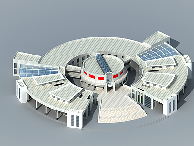 3d圆形建筑模型