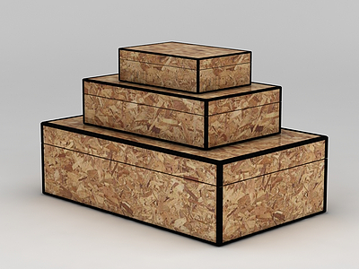 3d棕色印花盒子模型