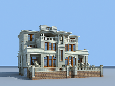 法式别墅模型3d模型