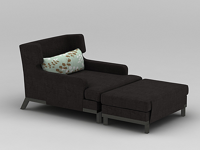 深咖色沙发躺椅模型3d模型