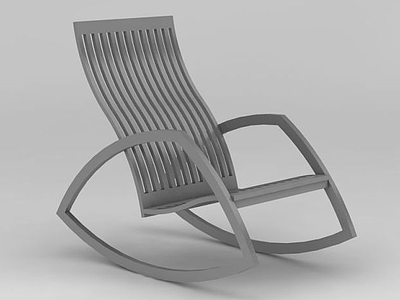 3d时尚木质摇椅模型