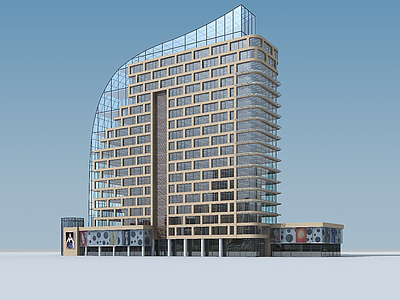 3d现代风格办公楼模型