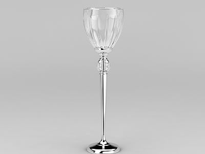直筒透明玻璃水培花瓶模型