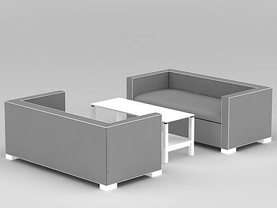 简约灰色沙发茶几模型3d模型