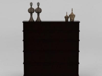 3d五层实木小书柜模型