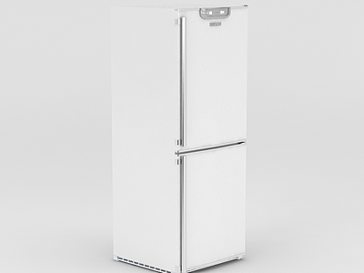 银色两门冰箱模型3d模型