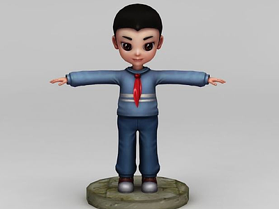 3d小男孩人物动画模型