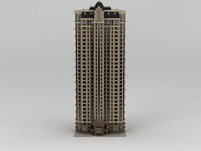 3d欧式高层住宅模型