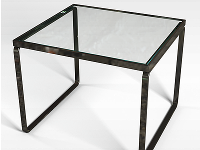简约不锈钢玻璃面桌子模型3d模型