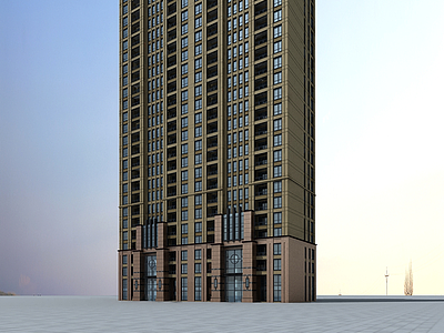 现代高层住宅模型3d模型
